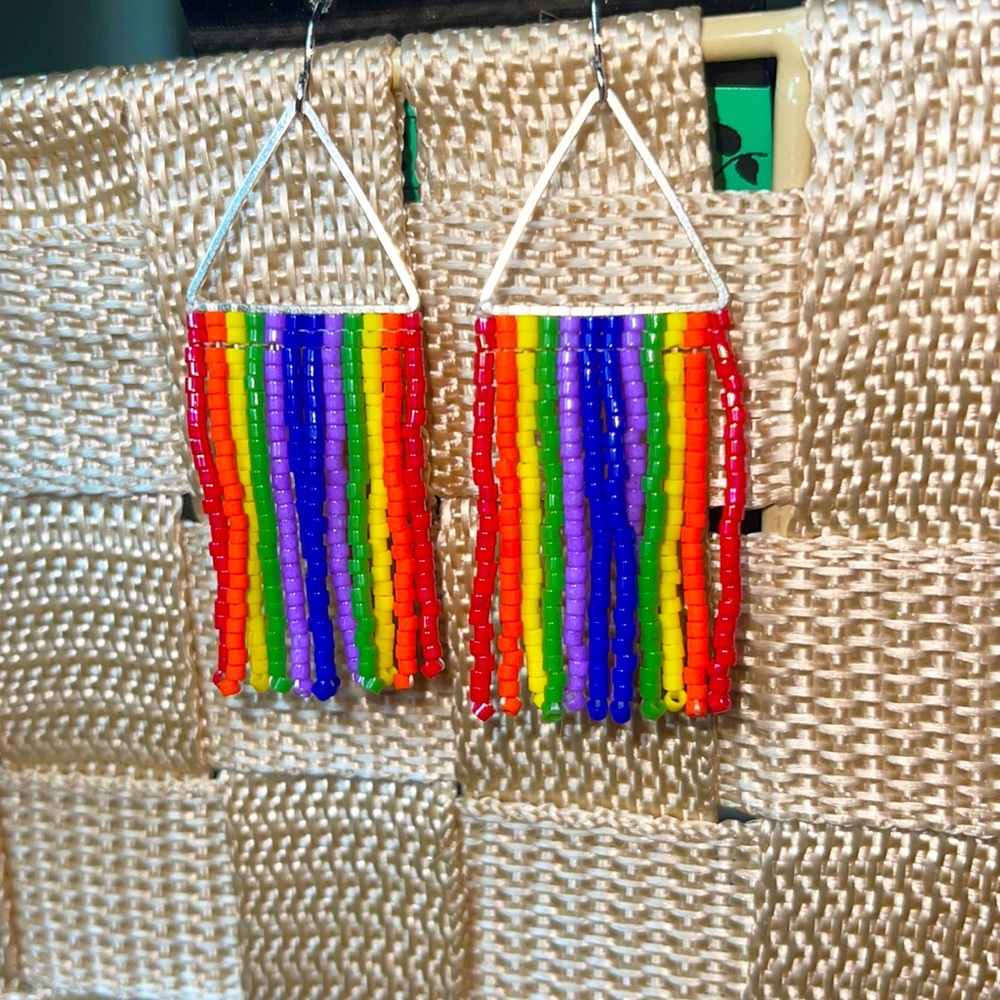 Rainbow beauties. Handmade bead earrings